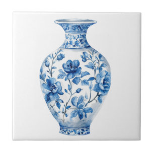 Carreau Poterie Toile De Jouy en Chinoiserie