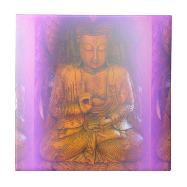 Carreau poudha de bouddha de chambre à aura violet (Devant)