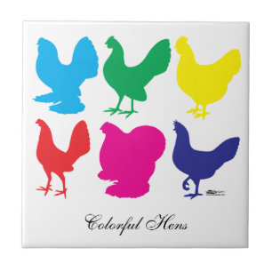 Carreau Poules colorées