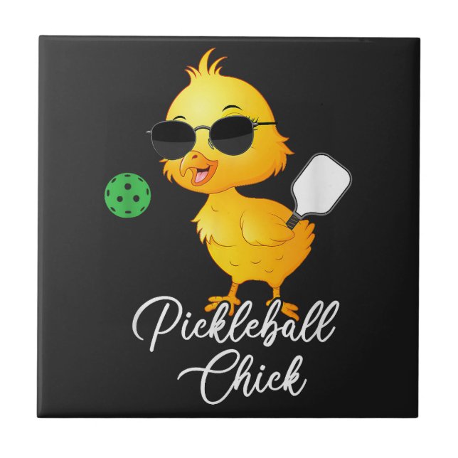 Carreau Poulet de Pickleball Drôle Pickleball (Devant)