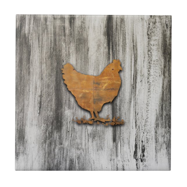 Carreau Poulets rustiques (orange) (Devant)