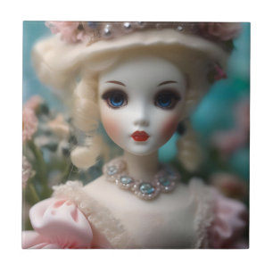 Carreau Poupée Vintage bleue,