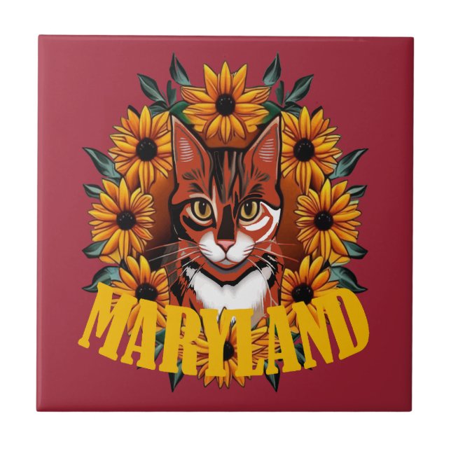 Carreau Pour l'amour du chat calico du Maryland  (Devant)