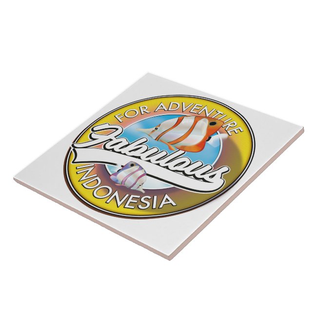 Carreau Pour le logo de l'Indonésie fabuleuse d'aventure (Côté)