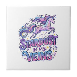 Carreau Poussière d'étoile de licorne dans mes veines Rétr