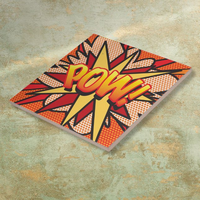 Carreau POW Fun Retro Comédie livre Pop Art (POW Fun Retro Comic Book Pop Art Tile)