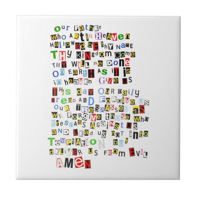 Carreau Prayer de seigneur coloré (Devant)
