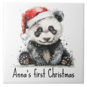 Carreau Premier Noël de Bamboo Bear, personnalisé