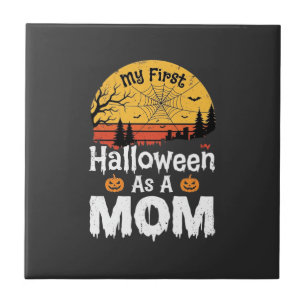 Carreau Première conception de maman Halloween vintage cou