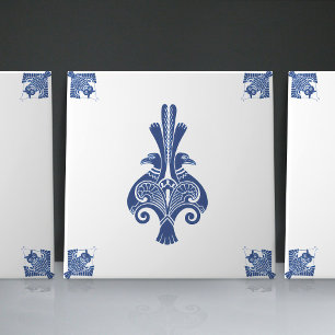 Carreau Premiers créatures Art Nouveau Delft Bleu Hollanda