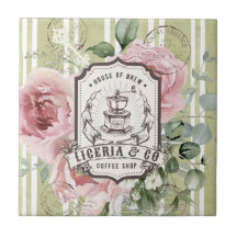 Pretty French Shabby Chic Retro Coffee shop logo