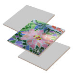 Carreau Pretty Pink Flower in Koi Fish Pond Colorful Zen<br><div class="desc">A pretty pink flower among blue water and green lily pads in dappled sunlit in a photographic image of mosaic tile art on this beautiful decorative ceramic tile. Personalize this bright and colorful Zen koi pond with Initials or delete. This is one of multiple coordinating ceramic tile design with original...</div>
