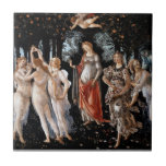 Carreau Primavera Botticelli<br><div class="desc">Primavera de Botticelli. Portrait multi-figuré classique dans la nature. Reproduction d'oeuvres d'art célèbres dans le domaine public.</div>