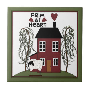 Carreau Primitif à Heart Country Sheep & House