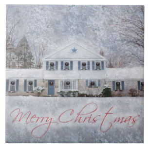 Carreau Primitive Winter Snow Country Rustic Open House