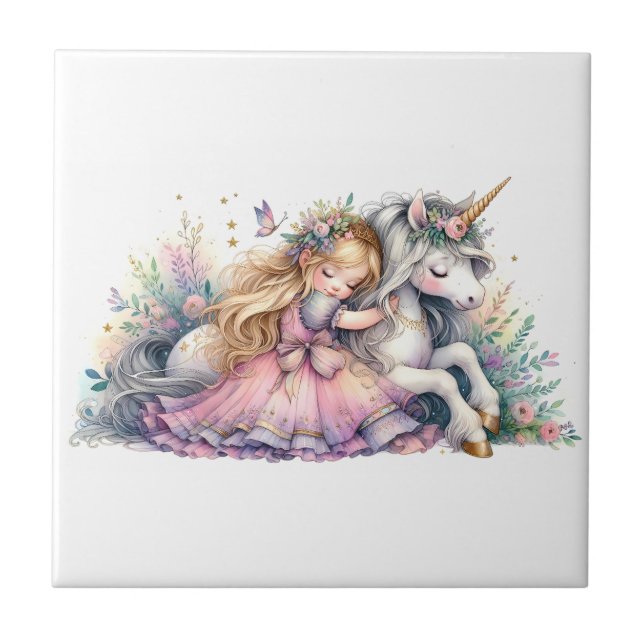 Carreau Princess Unicorn Pastel Fairytale Fantasy (Devant)