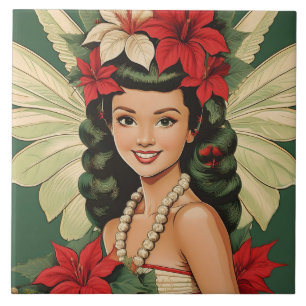 Carreau Princesse de Noël Tropical Rétro 50s
