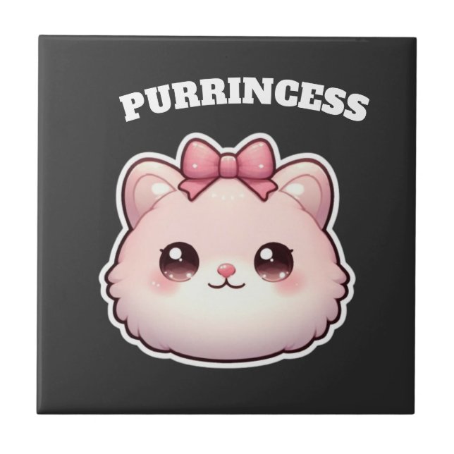 Carreau Princesse Féline Design Rose Bow (Devant)