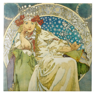 Carreau Princesse Hyacinth Art Nouveau d'Alphonse Mucha