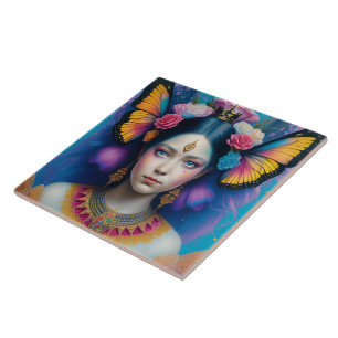 Carreau princesse papillon avec petite couronne