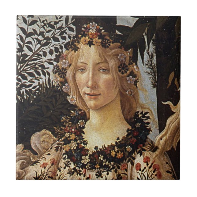 Carreau Printemps, détail de Flore par Sandro Botticelli (Devant)