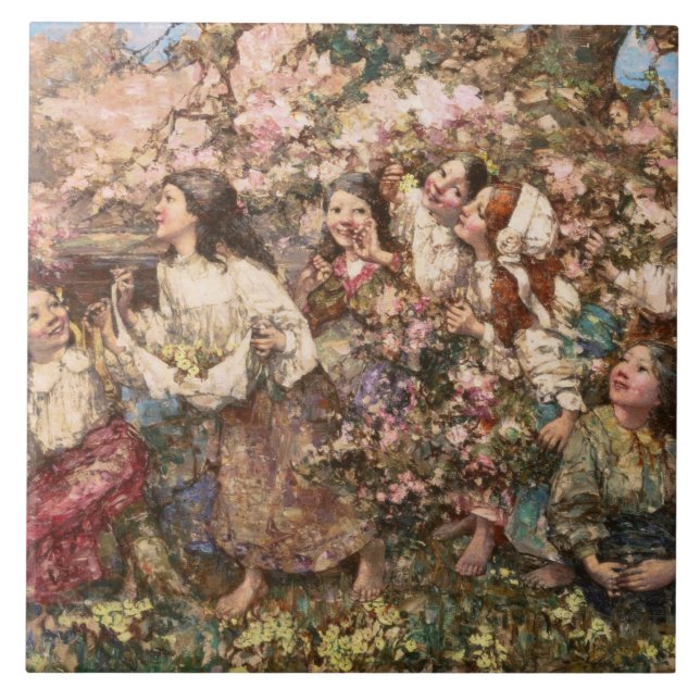 Carreau Printemps (par Edward Atkinson Hornel) (Devant)