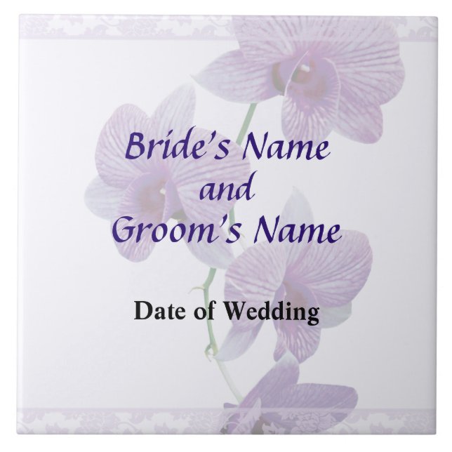 Carreau Produits de mariage Cascade de Orchidées Violettes (Devant)