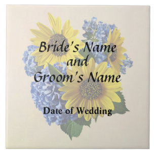 Carreau Produits de mariage Tournesols et Hydrangeas