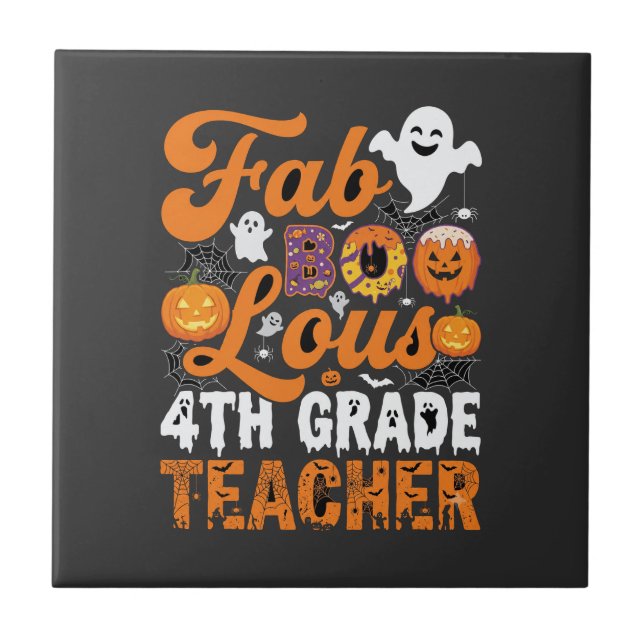 Carreau Prof enseignant de 4e année Halloween Fab-BOO-Lous (Devant)