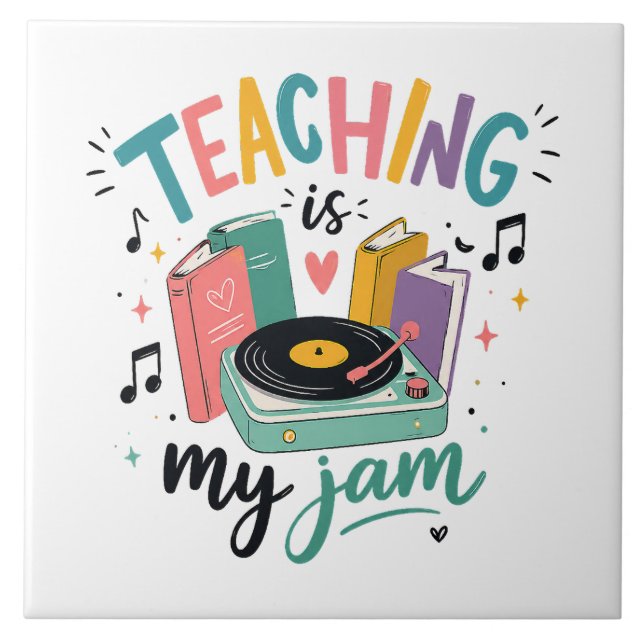 Carreau Prof Enseignement Rétro Est Mon Jam Disque Vinyle  (Devant)