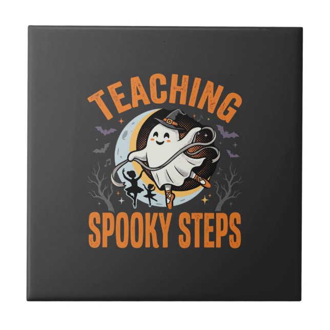Carreau Professeur de danse Halloween pas effrayants (Devant)
