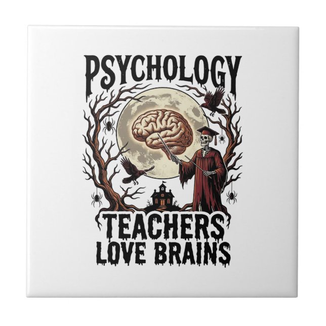 Carreau Professeur de psychologie Halloween Brain Lover Go (Devant)