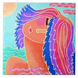 Carreau Profitez de la peinture numérique Abstraite Sunshi