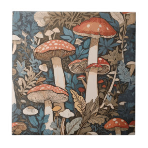 Carreau Profond Dans Les Champignons De Forêt