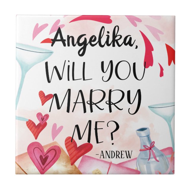 Carreau Proposition de marriage | You Marry Me ? Custom (Devant)