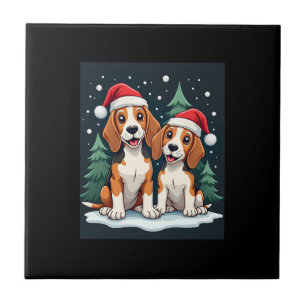 Carreau Propriétaire de chien Beagle Noël Xmas Fête de Noë