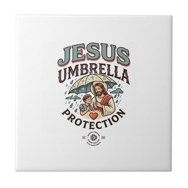 Carreau Protection de parapluie de Jésus Protection de par (Devant)