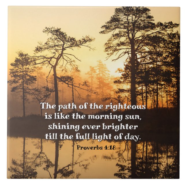 Carreau Proverbes 4:18 Sentier de la Bible vertueuse Verse (Devant)