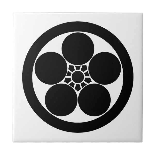 Carreau Prunus mume de style Umebachi dans un cercle (Devant)