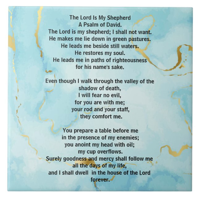 Carreau Psalm 23 biblical quotes (Devant)