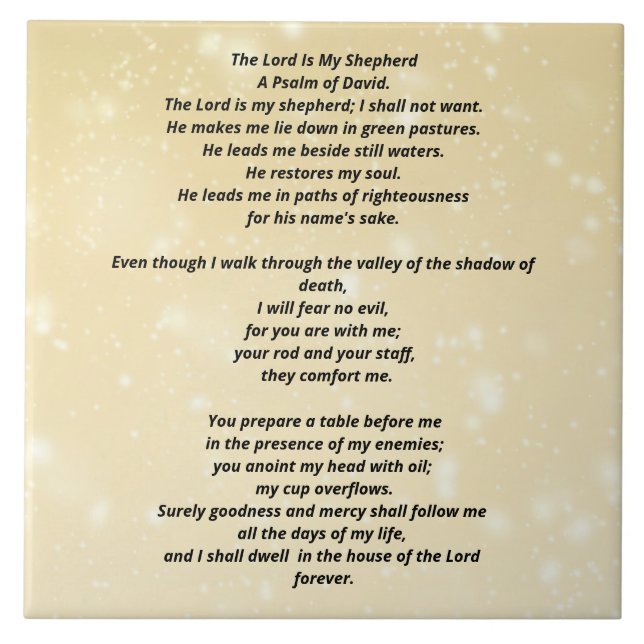 Carreau Psalm 23 biblical quotes (Devant)