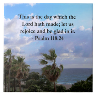 CARREAU PSALM TROPICAL 118:24 OCÉAN ET PALMIERS