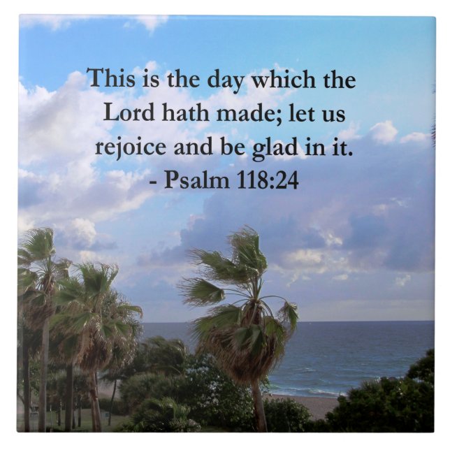 CARREAU PSALM TROPICAL 118:24 OCÉAN ET PALMIERS (Devant)