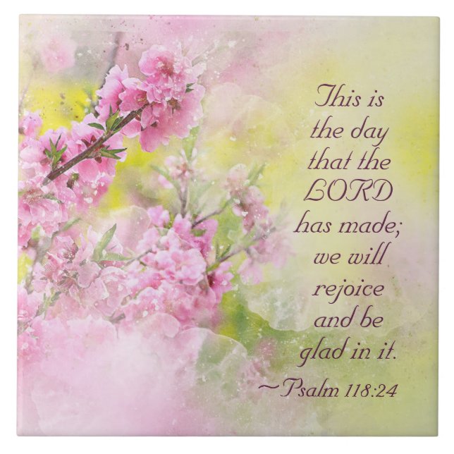 Carreau Psaume 118:24 C'est le jour où le Seigneur a fait (Devant)