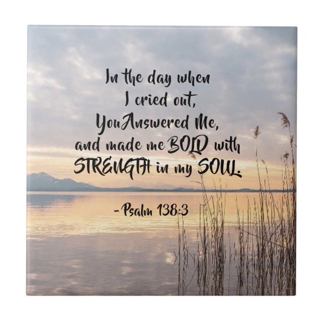 Carreau Psaume 138:3 Tu m'as fait coucher de soleil sur le (Devant)