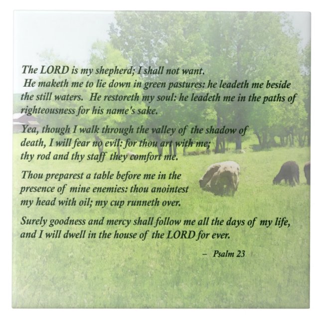 Carreau Psaume 23 le seigneur Is My Shepherd (Devant)