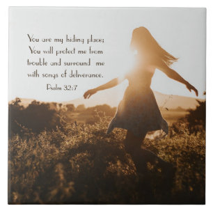 Carreau Psaume 32:7 Tu es ma cachette Bible Verse