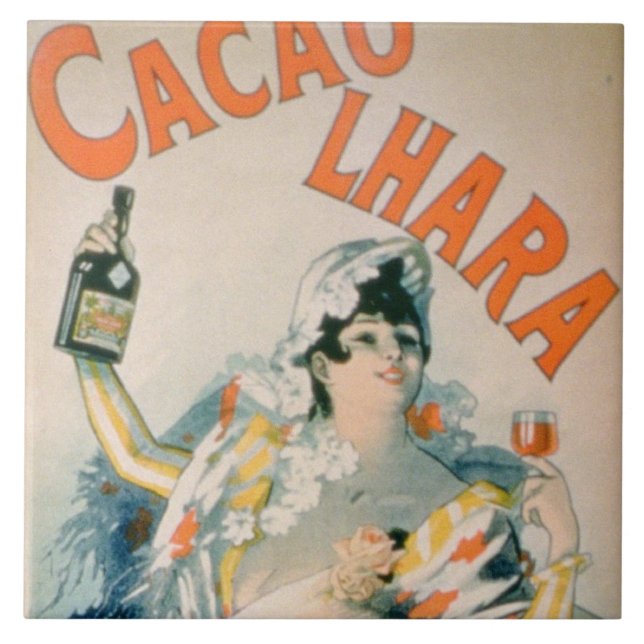 Carreau Publicité par affichage "Lhara Creme de Cacao", (Devant)