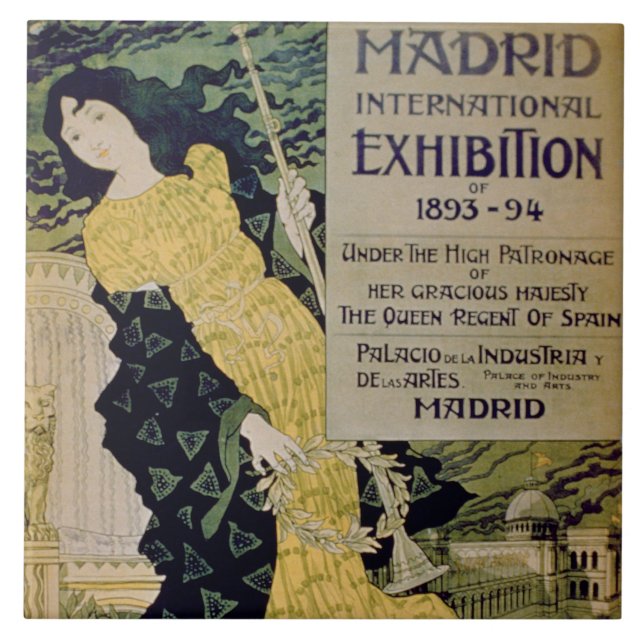 Carreau Publicité pour le 'International Exhibi de Madrid (Devant)
