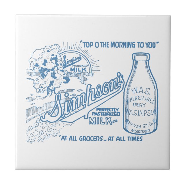Carreau Publicité vintage sur le lait (Devant)
